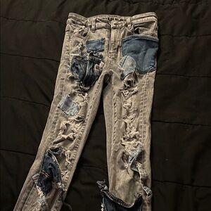 Distressed Patchwork Women Jeans